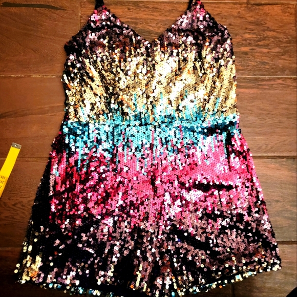 Pants - Sequin Short Romper